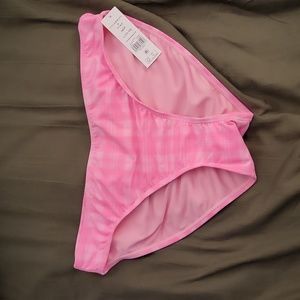Pink plaid bikini bottom large